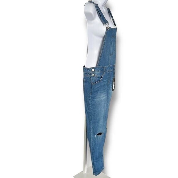 Dollhouse Overalls Juniors Sz 15 Blue Distressed Denim Country Girl Farmer NWT - Picture 4 of 16